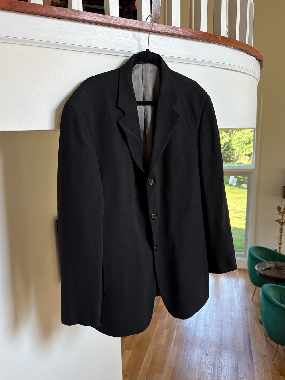 Givenchy Monsieur Vintage 90s Union Made in USA Blazer Sport Coat 44R Black Wool